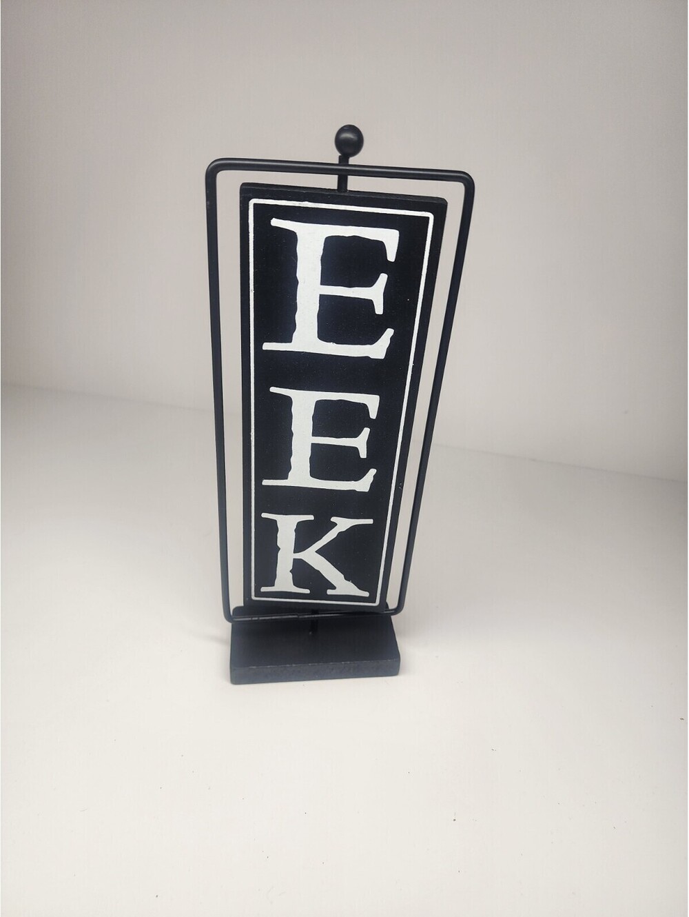 Halloween Decor Sign Rotating EEk RIP table Top Shelf Decoration